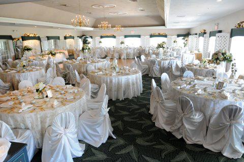 reception tables set up