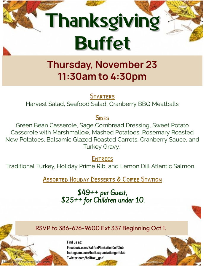 Thanksgiving Buffet – November 23, 2023