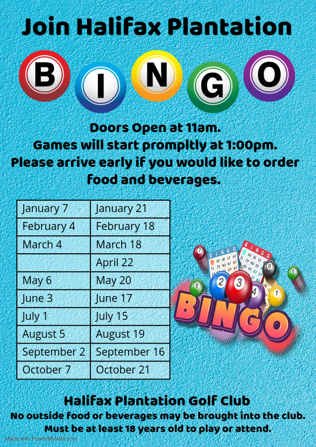 Community Bingo - Halifax Plantation Golf Club
