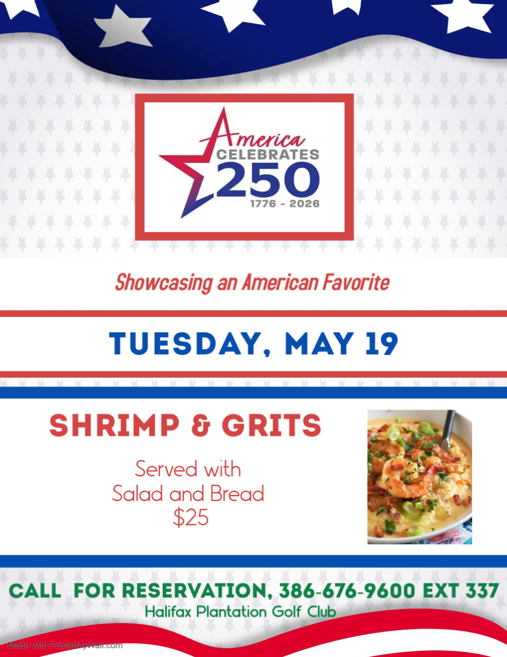 American 250 Shrimp and Grits