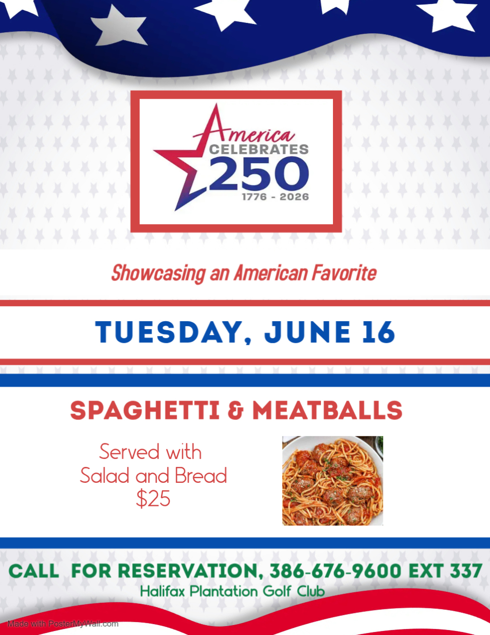 America 250 Spaghetti and Meatballs